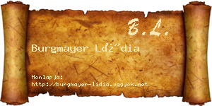 Burgmayer Lídia névjegykártya